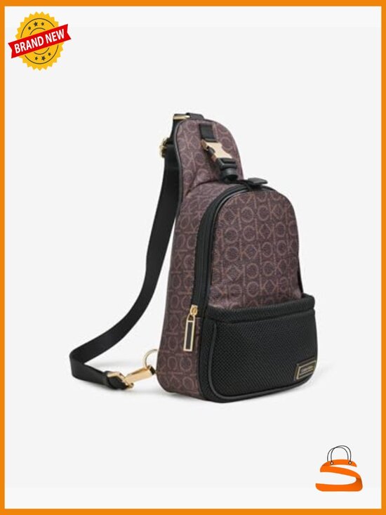 Sling Backpack - Nylon, Convertible, Adjustable Strap, 3 Pockets, Lightweight